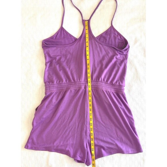Beyond Yoga Purple Seaside Romper  Drawstring Waist Iris Size‎ XL NEW WITH TAGS - Picture 5 of 7